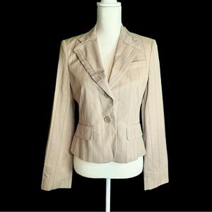 NWT BCBGMaxAzria ‘Nina’ The Double Button Suiting Jacket in “Khaki Stripe” Sz S